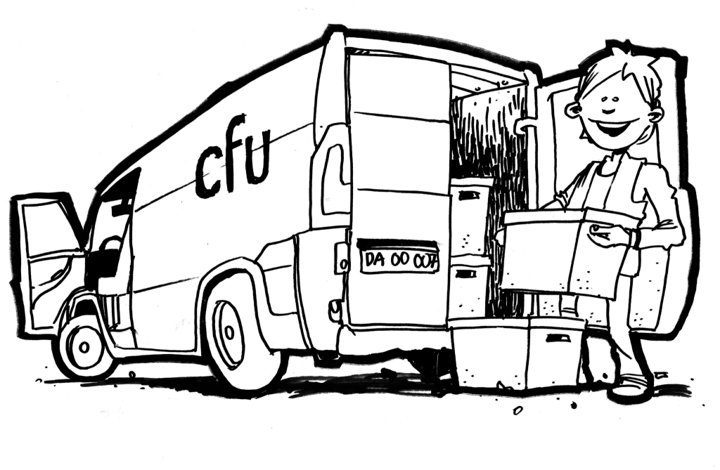 CFU varevogn med undervisningsmidler